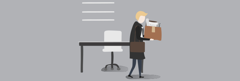 a person seen packing and taking all her belongings and leaving her office